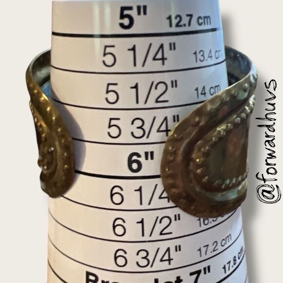 Pier 1 Brass Cuff Bracelet – Made in India, Adjustable Fit, Visible Wear - Picture 4 of 8